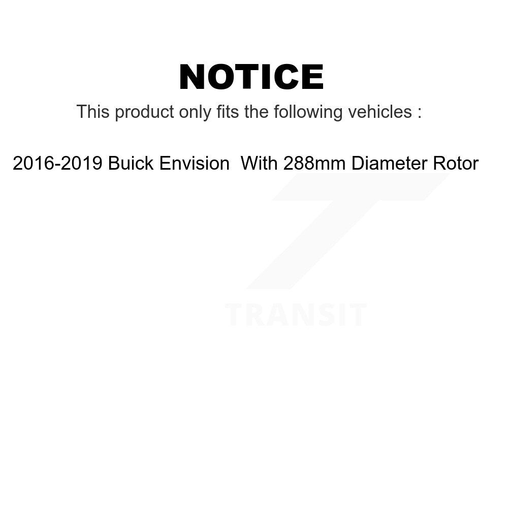Front Rear Semi-Metallic Brake Pads Kit For 2016-2019 Buick Envision With 288mm Diameter Rotor KPF-100493