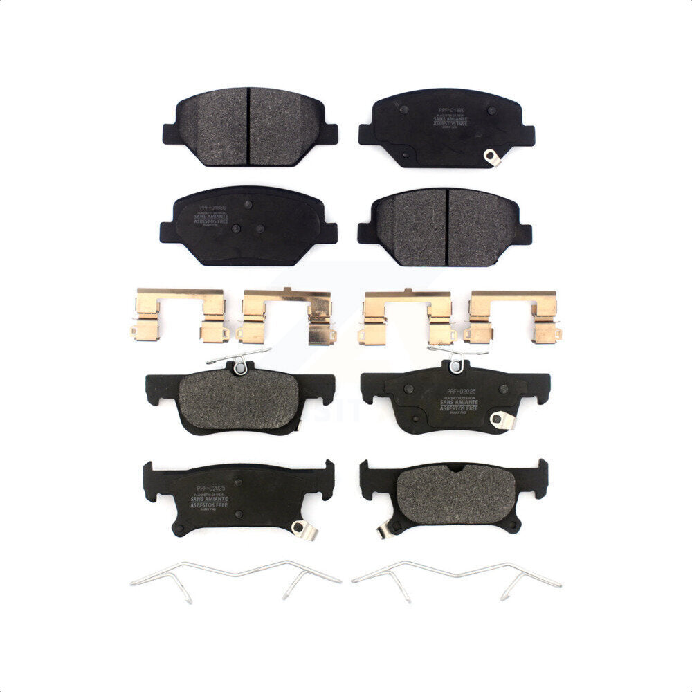 Front Rear Semi-Metallic Brake Pads Kit For 2016-2019 Buick Envision With 288mm Diameter Rotor KPF-100493
