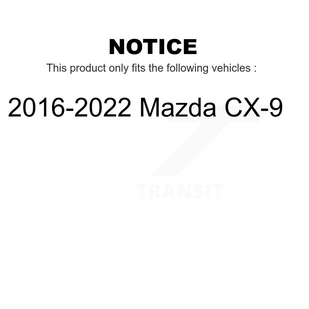 Front Rear Semi-Metallic Brake Pads Kit For 2016-2022 Mazda CX-9 KPF-100460