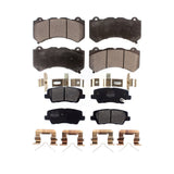 Front Rear Semi-Metallic Brake Pads Kit For 2016 Cadillac CTS Vsport Premium with RWD Without Performance Lining KPF-100586