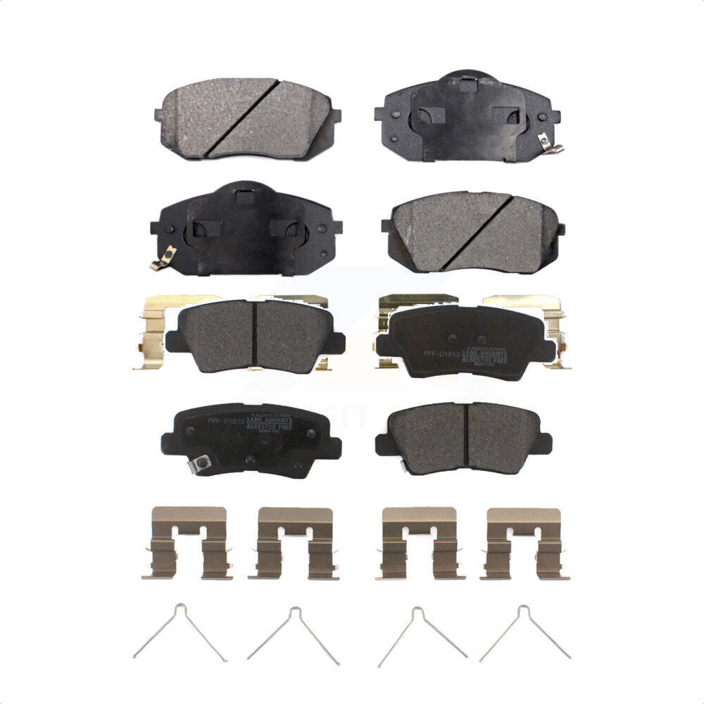 Front Rear Semi-Metallic Brake Pads Kit For 2016 Kia Soul EV From Chassis VIN #160921 KPF-100107