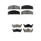 Front Rear Semi-Metallic Brake Pads Kit For 2017-2019 Lincoln MKT With Vented Rotors KSM-100196