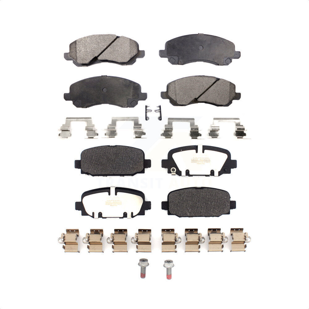 Front Rear Semi-Metallic Brake Pads Kit For 2017 Jeep Compass With Code BR3 KPF-100566