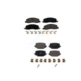 Front Rear Semi-Metallic Brake Pads Kit For 2020-2023 Lincoln Aviator With 345mm Diameter Rotor KPF-100662