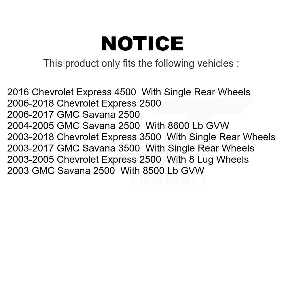 Front Rear Semi-Metallic Brake Pads Kit For Chevrolet Express 3500 2500 GMC Savana 4500 KSM-100327