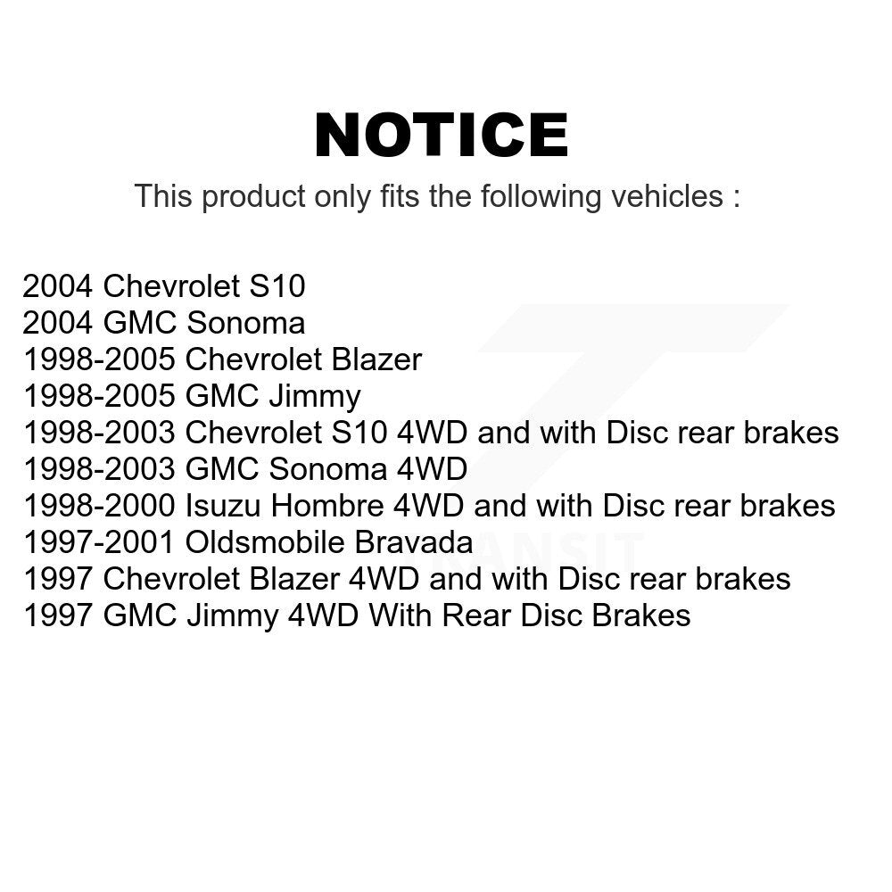 Front Rear Semi-Metallic Brake Pads Kit For Chevrolet S10 Blazer GMC Sonoma Jimmy Oldsmobile Bravada Isuzu Hombre KSM-100314