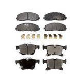 Front Rear Semi-Metallic Brake Pads Kit For Chrysler Pacifica Voyager Grand Caravan KPF-100233