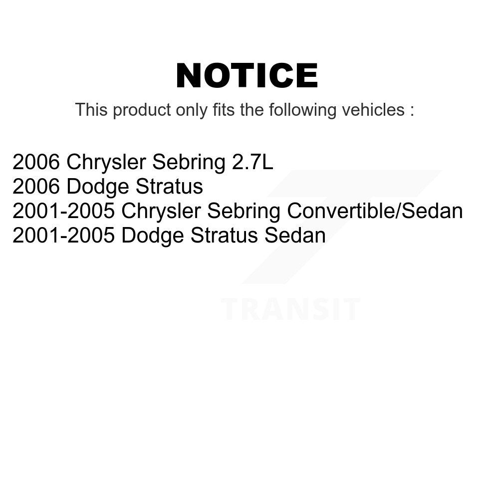 Front Rear Semi-Metallic Brake Pads Kit For Chrysler Sebring Dodge Stratus KPF-100402