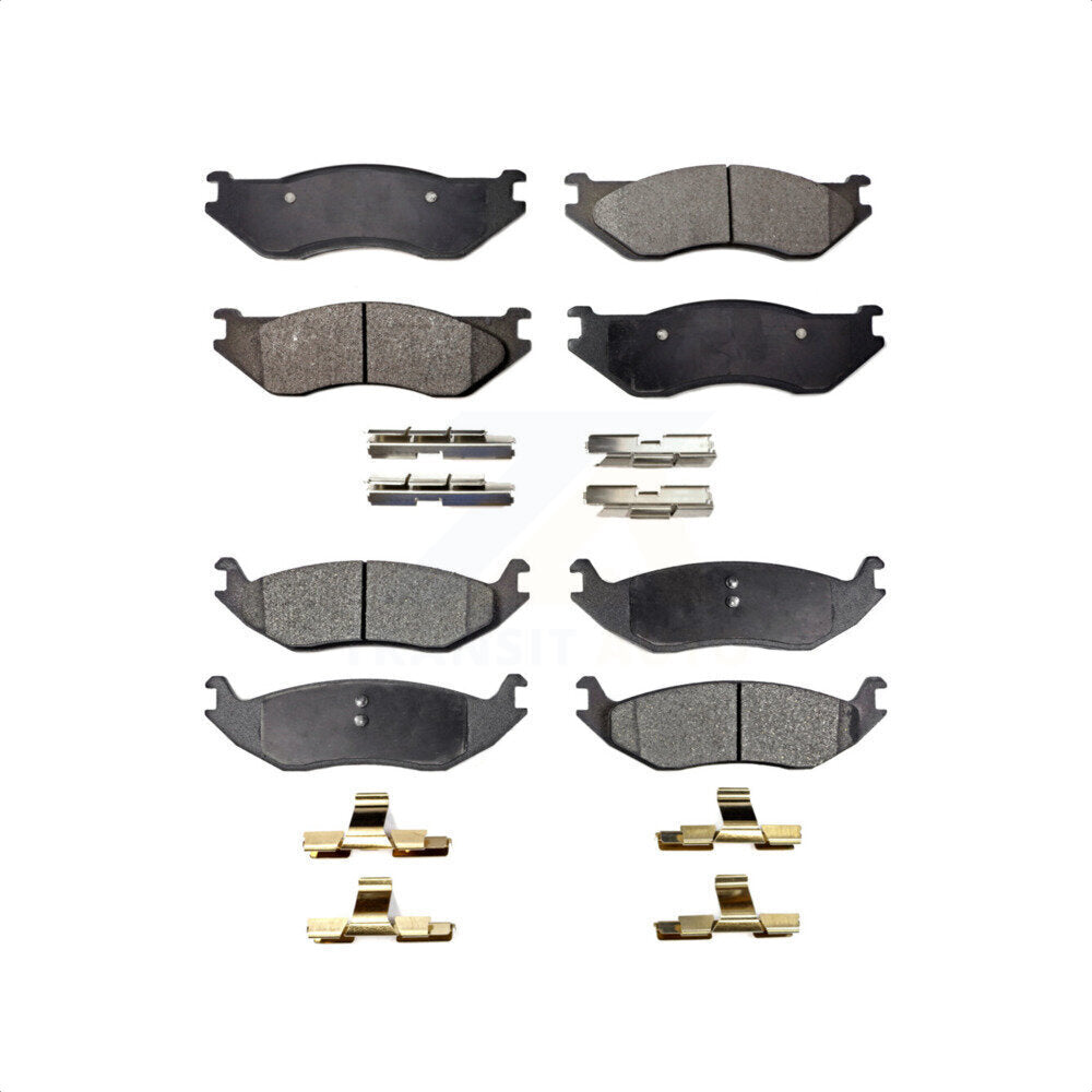 Front Rear Semi-Metallic Brake Pads Kit For Dodge Durango Ram 1500 Van KPF-100455