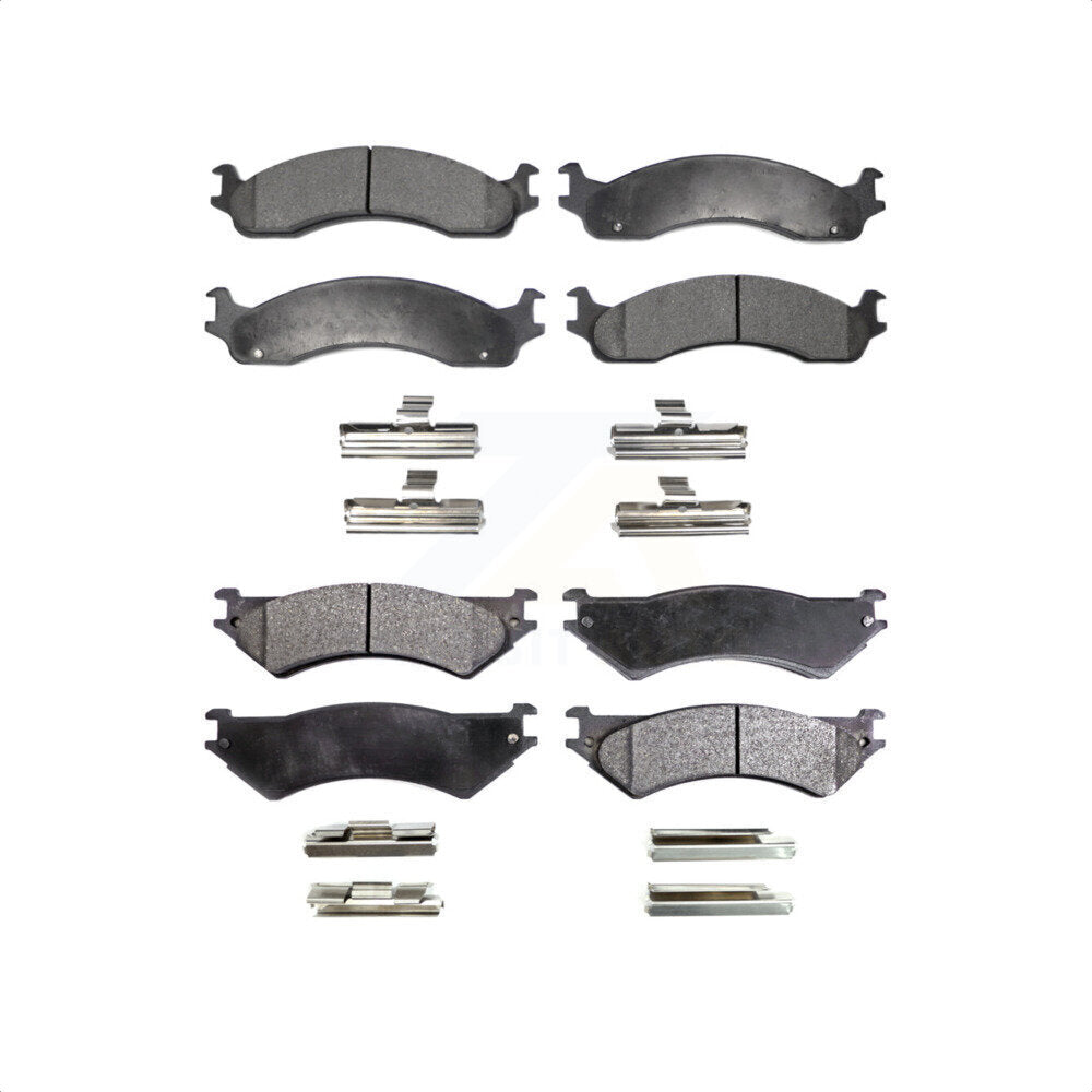 Front Rear Semi-Metallic Brake Pads Kit For Ford E-350 Super Duty E-250 Econoline Club Wagon KPF-100324