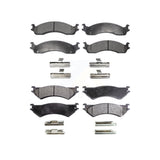 Front Rear Semi-Metallic Brake Pads Kit For Ford E-350 Super Duty E-250 Econoline Club Wagon KPF-100324