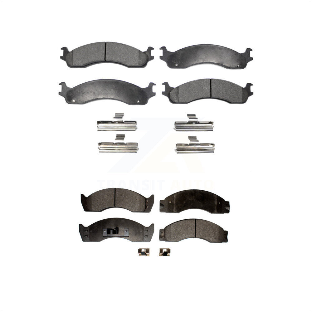 Front Rear Semi-Metallic Brake Pads Kit For Ford E-450 Super Duty Econoline KPF-100321