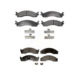 Front Rear Semi-Metallic Brake Pads Kit For Ford E-450 Super Duty Econoline KPF-100321