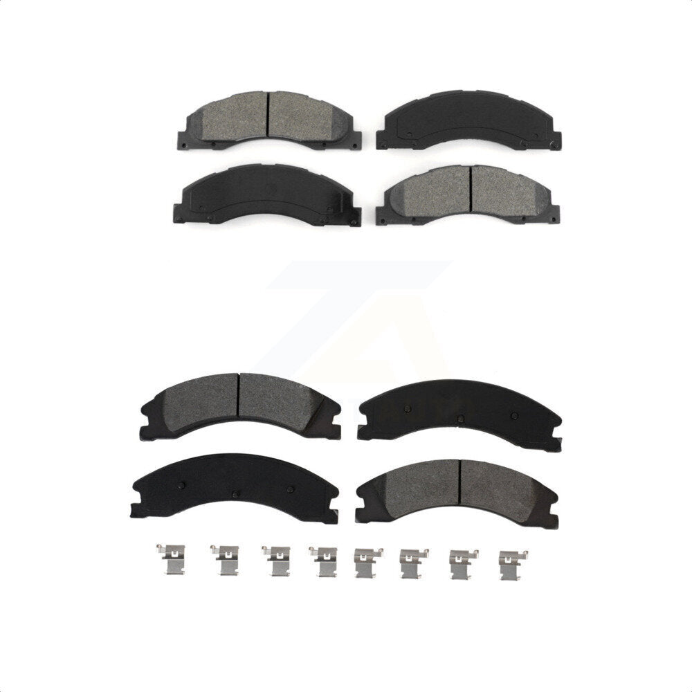 Front Rear Semi-Metallic Brake Pads Kit For Ford E-450 Super Duty KSM-100498