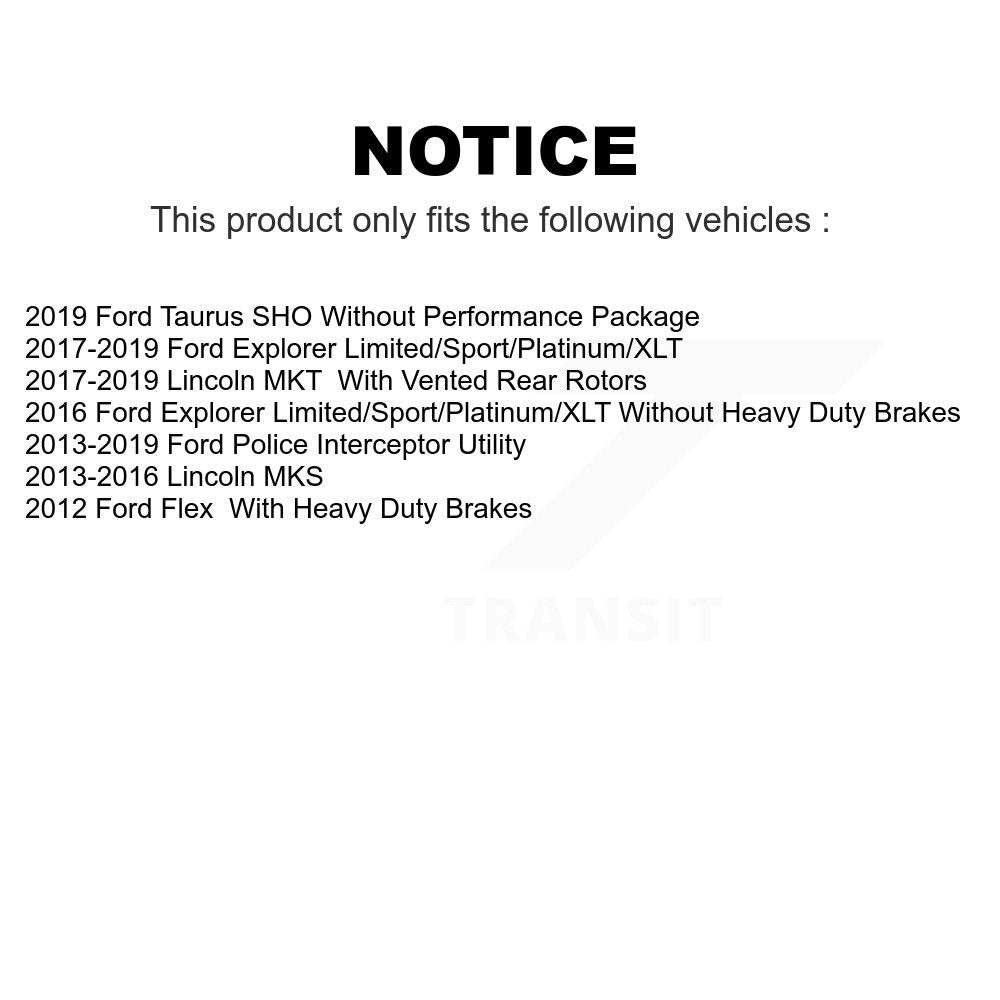 Front Rear Semi-Metallic Brake Pads Kit For Ford Explorer Police Interceptor Utility Lincoln MKS Flex Taurus MKT KSM-100197