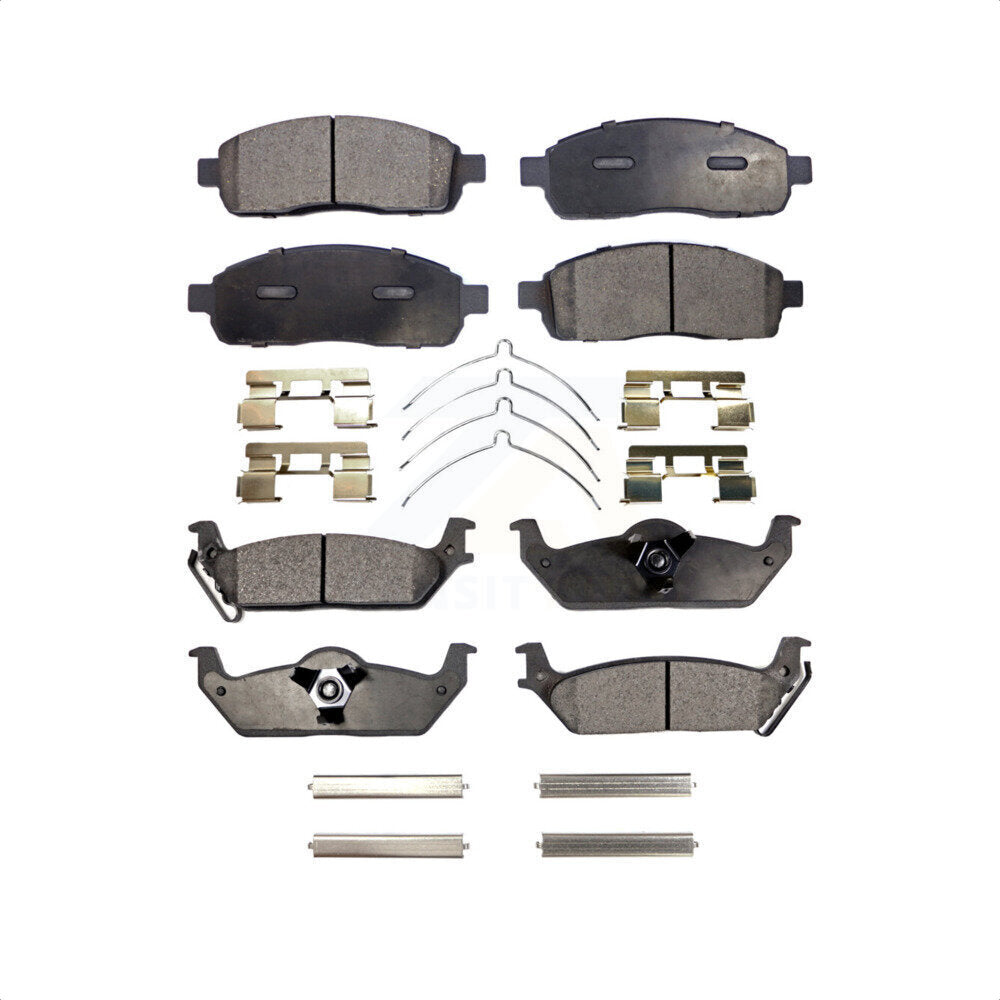 Front Rear Semi-Metallic Brake Pads Kit For Ford F-150 Lincoln Mark LT KPF-100044
