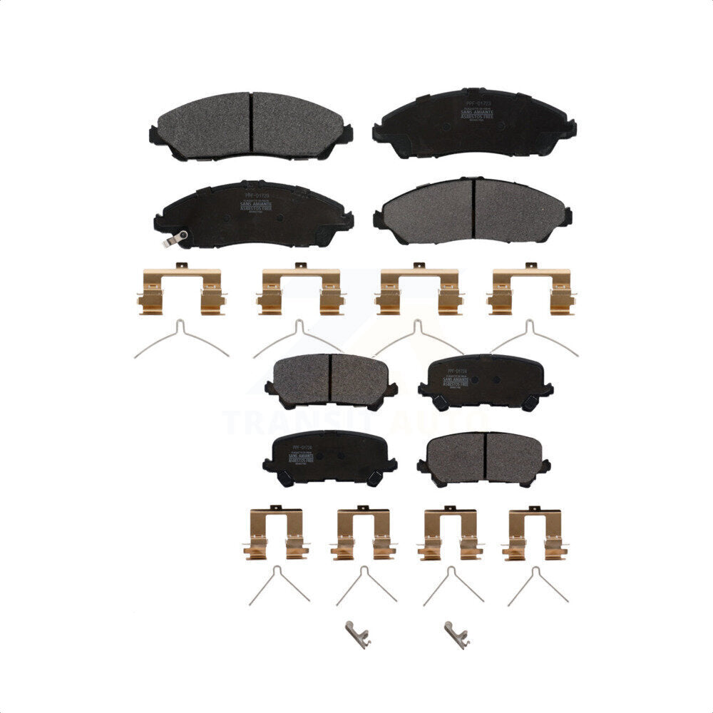 Front Rear Semi-Metallic Brake Pads Kit For Honda Pilot Acura MDX Ridgeline KPF-100266