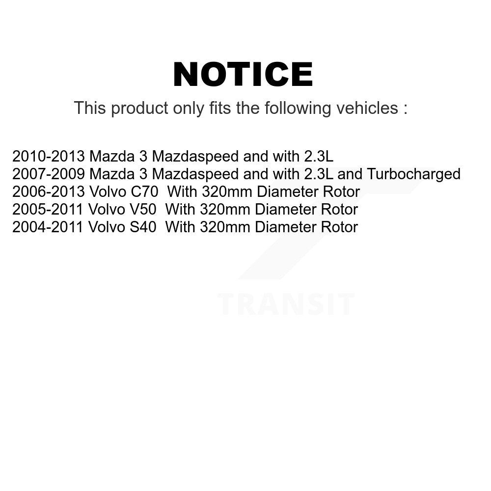 Front Rear Semi-Metallic Brake Pads Kit For Mazda 3 Volvo S40 C70 V50 KSM-100413