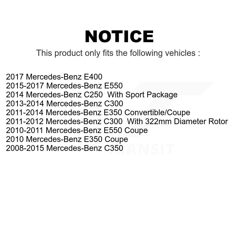Front Rear Semi-Metallic Brake Pads Kit For Mercedes-Benz E350 C300 C250 C350 E550 E400 KSM-100128