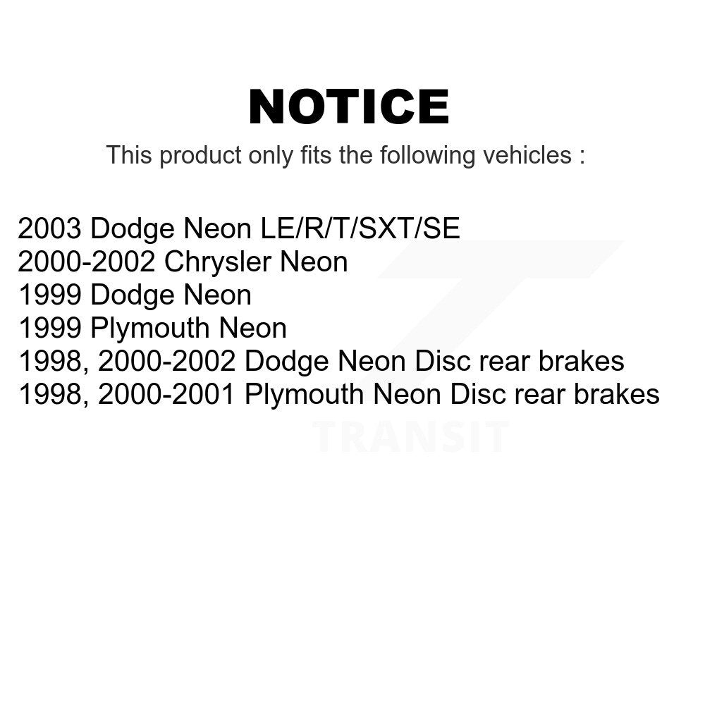 Front Rear Semi-Metallic Brake Pads Kit For Neon Dodge Plymouth Chrysler KPF-100313