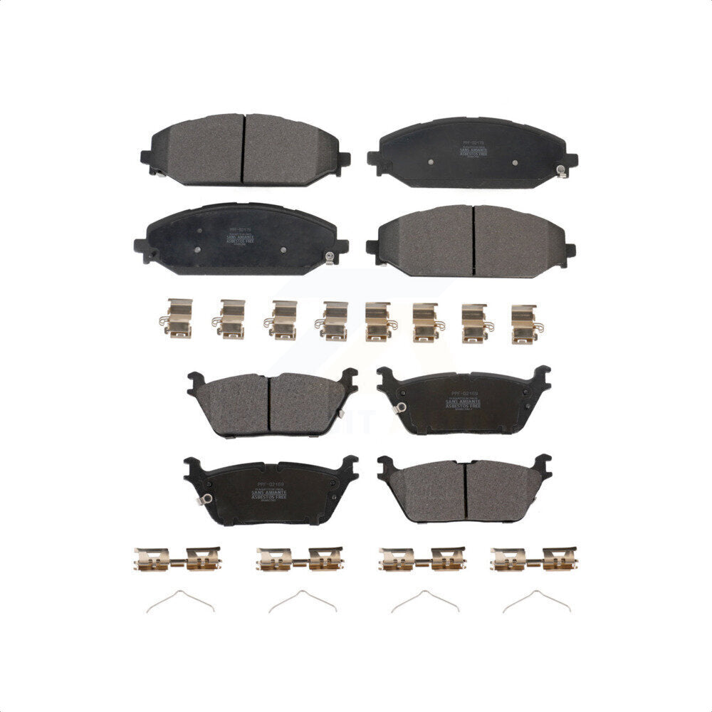 Front Rear Semi-Metallic Brake Pads Kit For Ram 1500 Jeep Wagoneer KPF-100628