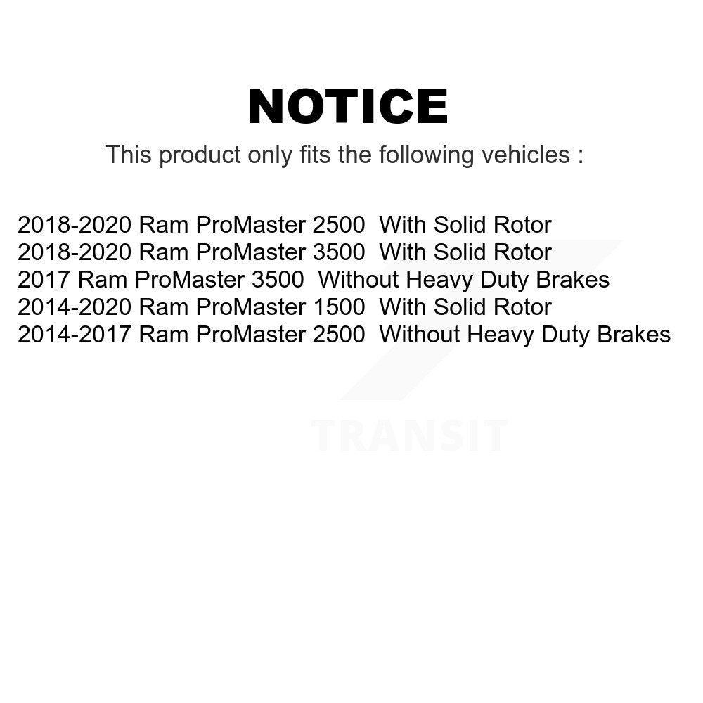 Front Rear Semi-Metallic Brake Pads Kit For Ram ProMaster 1500 2500 3500 KPF-100469