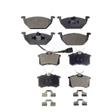 Front Rear Semi-Metallic Brake Pads Kit For Volkswagen Beetle Jetta KPF-100346