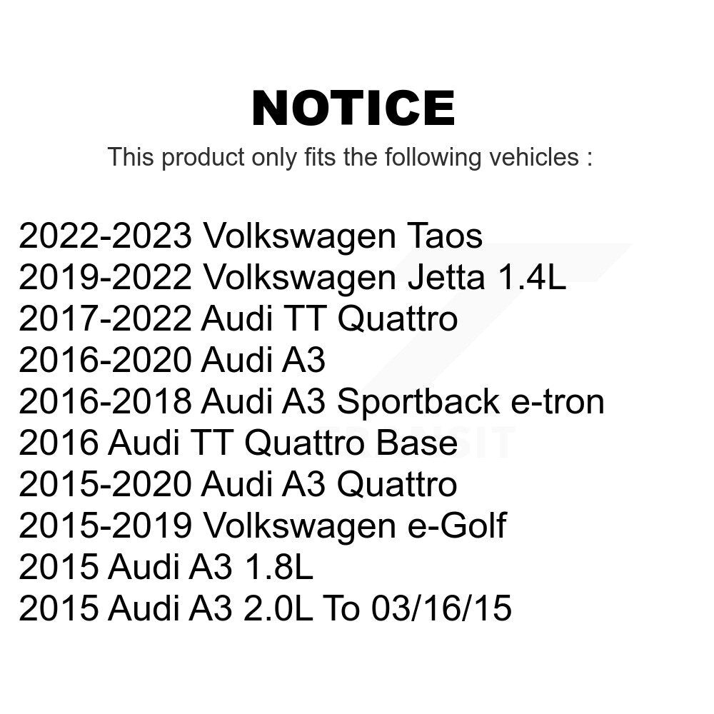 Front Rear Semi-Metallic Brake Pads Kit For Volkswagen Jetta Audi A3 Quattro e-Golf Sportback e-tron TT Taos KSM-100466