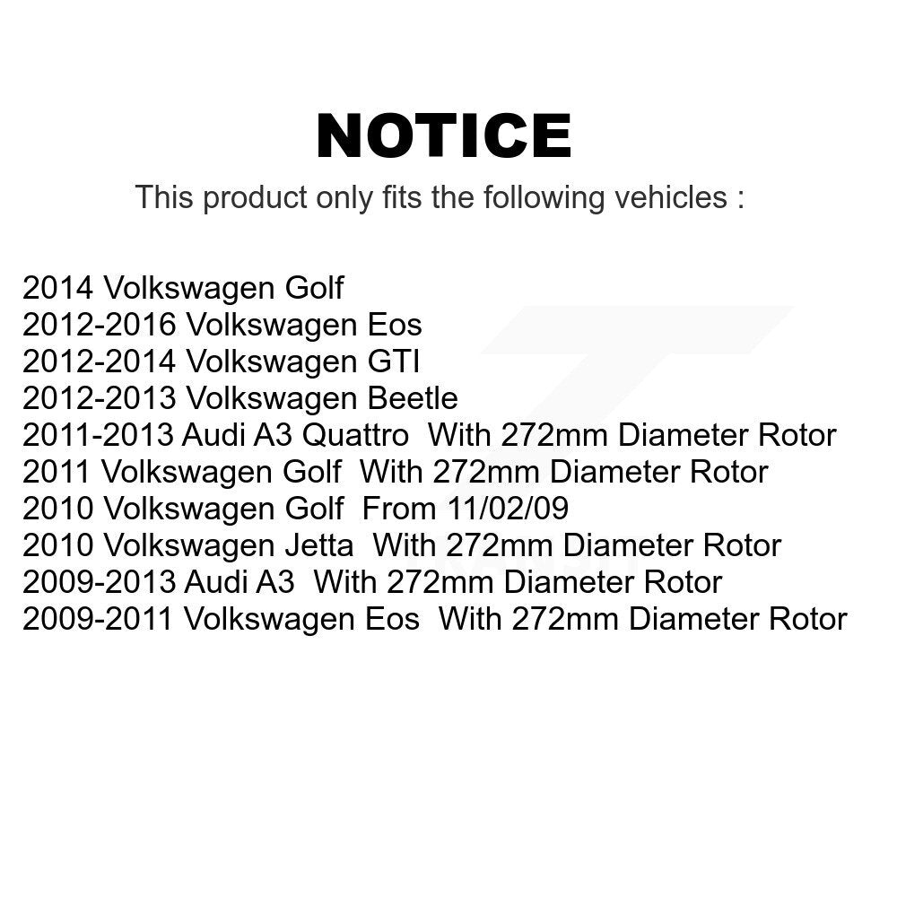 Front Rear Semi-Metallic Brake Pads Kit For Volkswagen Jetta Beetle GTI Eos Golf Audi A3 Quattro KPF-100054