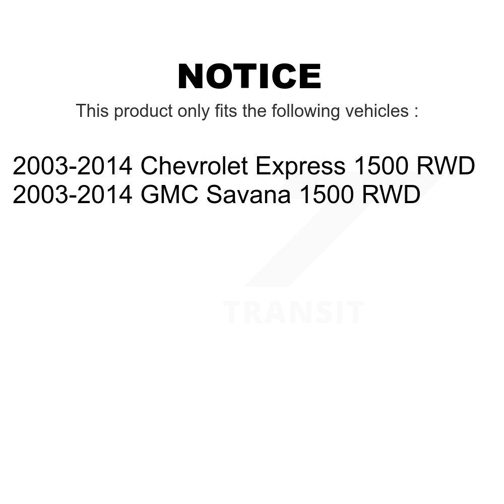 Front Rear Suspension Shock Absorber Kit For 2003-2014 Chevrolet Express 1500 GMC Savana RWD K78-100444