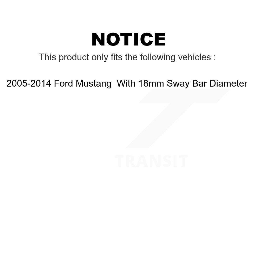 Front Rear Suspension Stabilizer Bar Link Kit For 2005-2014 Ford Mustang With 18mm Sway Diameter KTR-102125