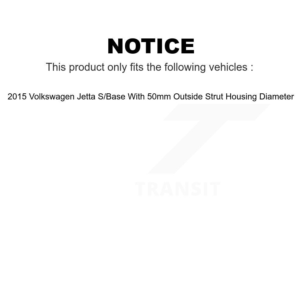Front Rear Suspension Strut Kit For 2015 Volkswagen Jetta S Base With 50mm Outside Housing Diameter K78-100917