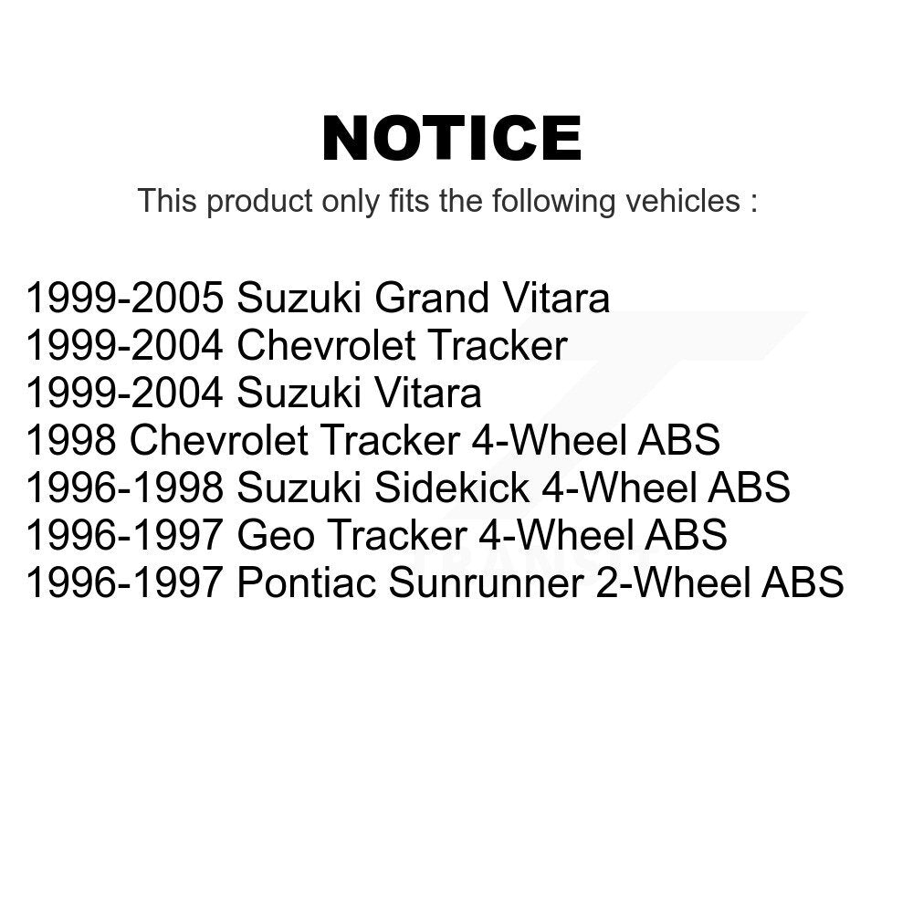 Front Rear Suspension Strut Kit For Tracker Chevrolet Suzuki Grand Vitara Geo Sidekick Pontiac Sunrunner K78-100968