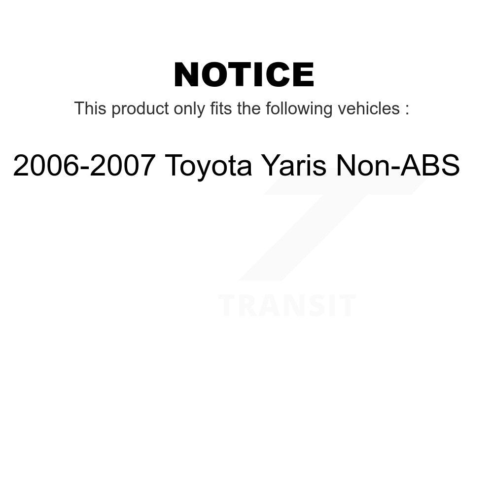 Front Rear Wheel Bearing And Hub Assembly Kit For 2006-2007 Toyota Yaris Non-ABS K70-101655