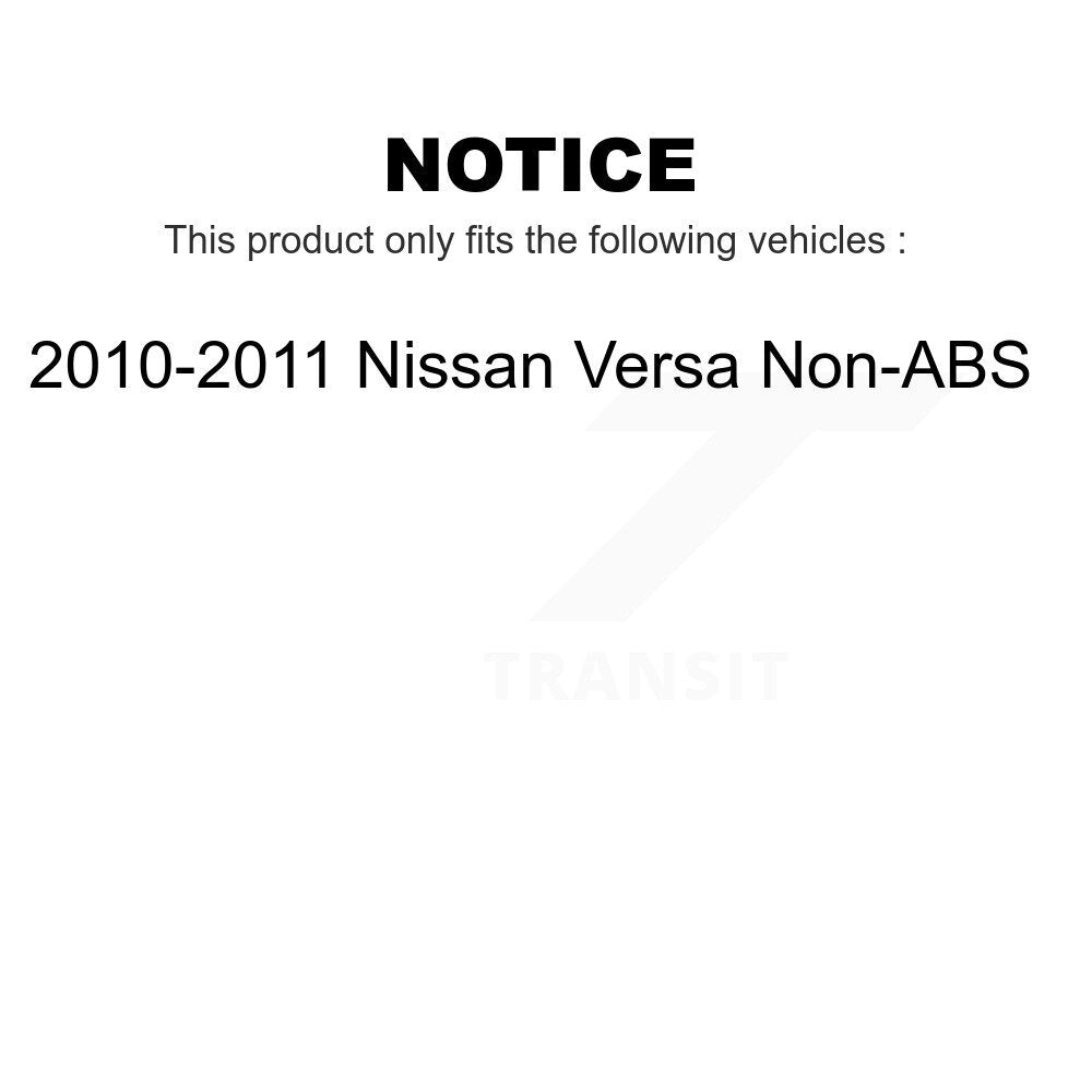 Front Rear Wheel Bearing And Hub Assembly Kit For 2010-2011 Nissan Versa Non-ABS K70-101683