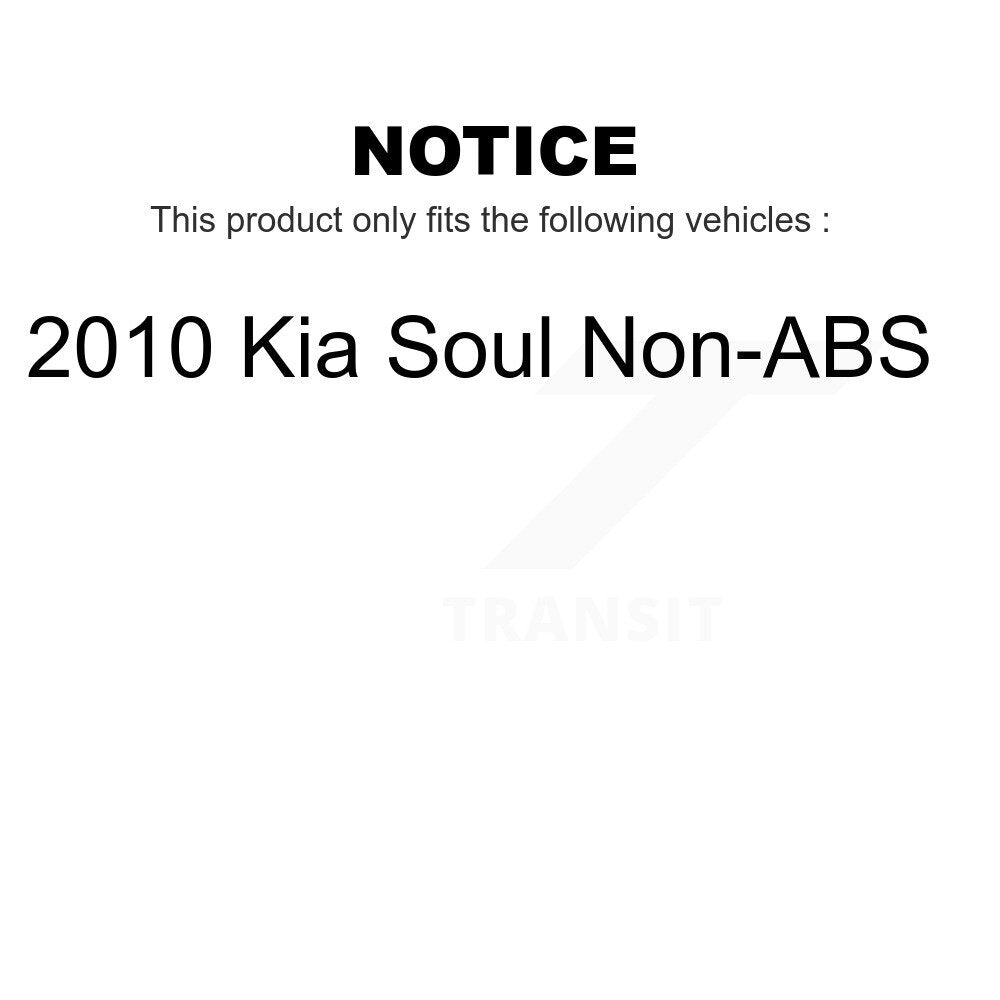 Front Rear Wheel Bearing And Hub Assembly Kit For 2010 Kia Soul Non-ABS K70-101649