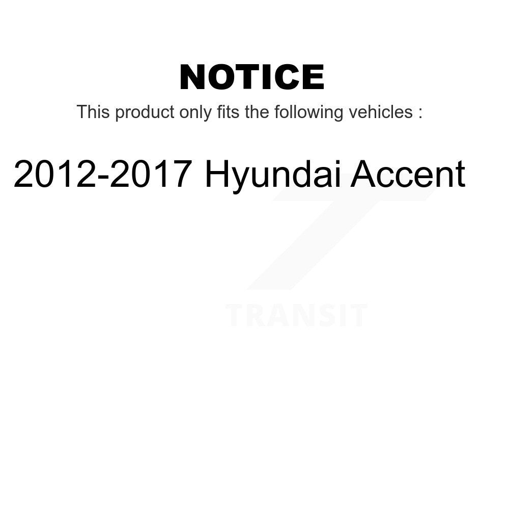 Front Rear Wheel Bearing And Hub Assembly Kit For 2012-2017 Hyundai Accent K70-101571