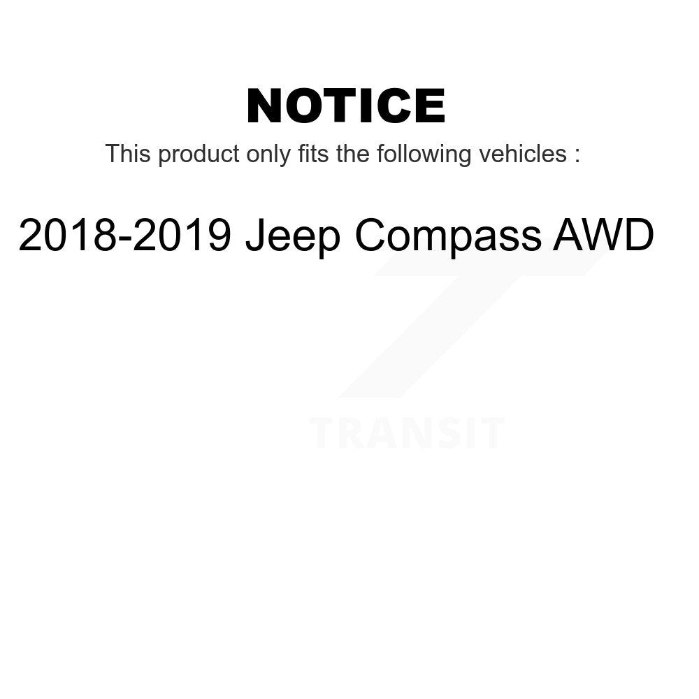 Front Rear Wheel Bearing And Hub Assembly Kit For 2018-2019 Jeep Compass AWD K70-101987