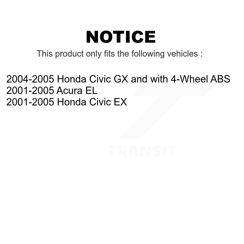 Front Rear Wheel Bearing And Hub Assembly Kit For Honda Civic Acura EL K70-101546