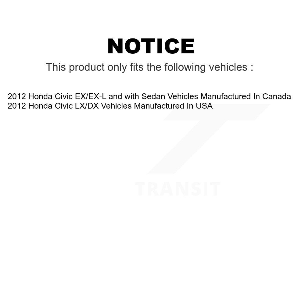 Front Rear Wheel Bearing And Hub Assembly Kit For Honda Civic K70-101630