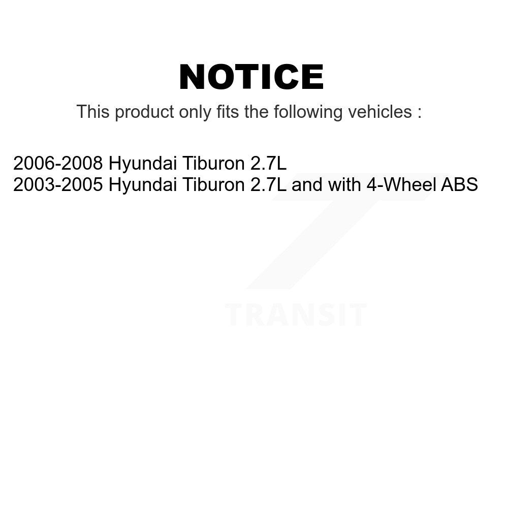 Front Rear Wheel Bearing And Hub Assembly Kit For Hyundai Tiburon K70-101612