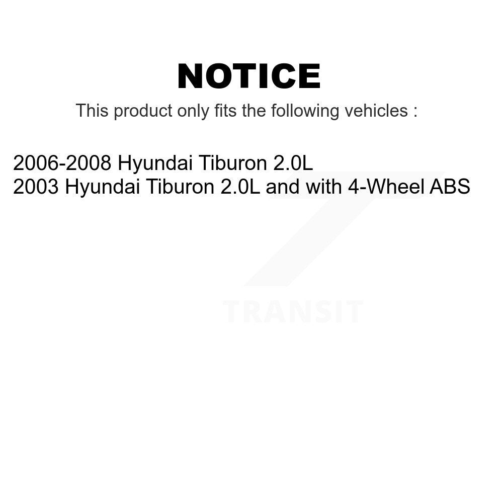 Front Rear Wheel Bearing And Hub Assembly Kit For Hyundai Tiburon K70-101617