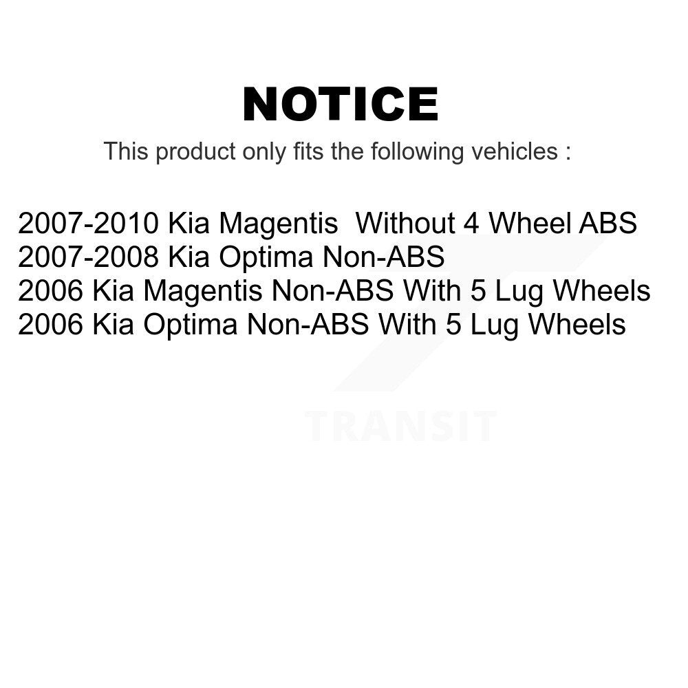 Front Rear Wheel Bearing And Hub Assembly Kit For Kia Optima Magentis K70-101555
