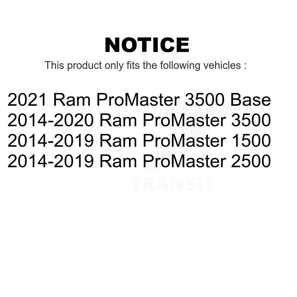 Front Rear Wheel Bearing And Hub Assembly Kit For Ram ProMaster 1500 2500 3500 K70-101800