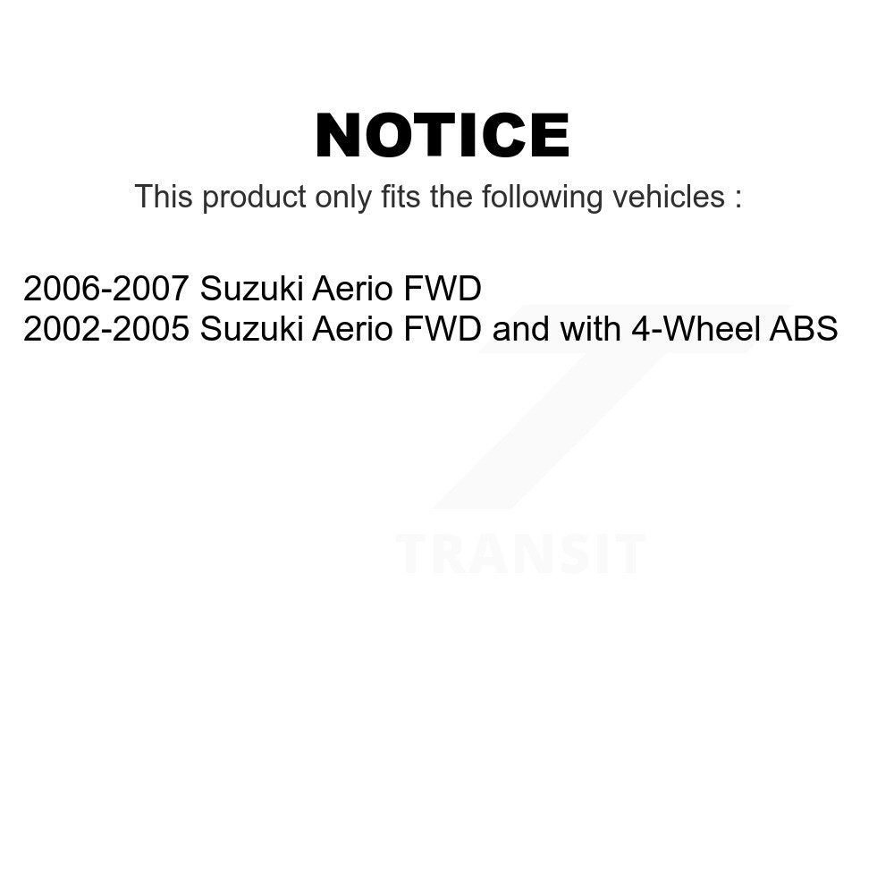 Front Rear Wheel Bearing And Hub Assembly Kit For Suzuki Aerio K70-101614