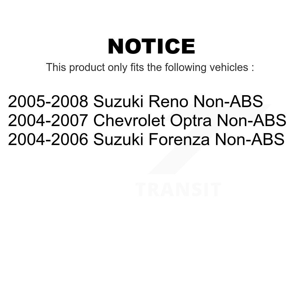 Front Rear Wheel Bearing And Hub Assembly Kit For Suzuki Forenza Reno Chevrolet Optra Non-ABS K70-101567