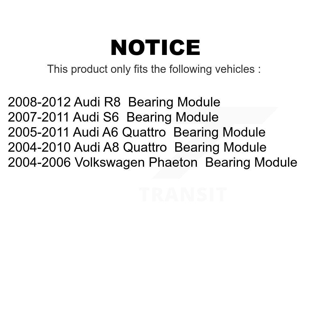 Front Rear Wheel Bearing Assembly Kit For Audi A6 Quattro A8 R8 Volkswagen Phaeton S6 Module K70-101760