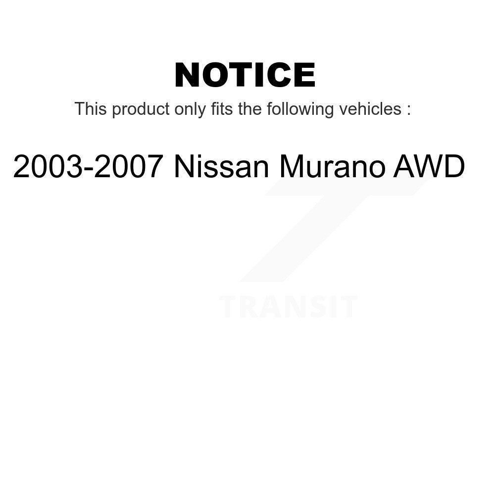 Front Rear Wheel Bearing & Hub Assembly Kit For 2003-2007 Nissan Murano AWD K70-101278