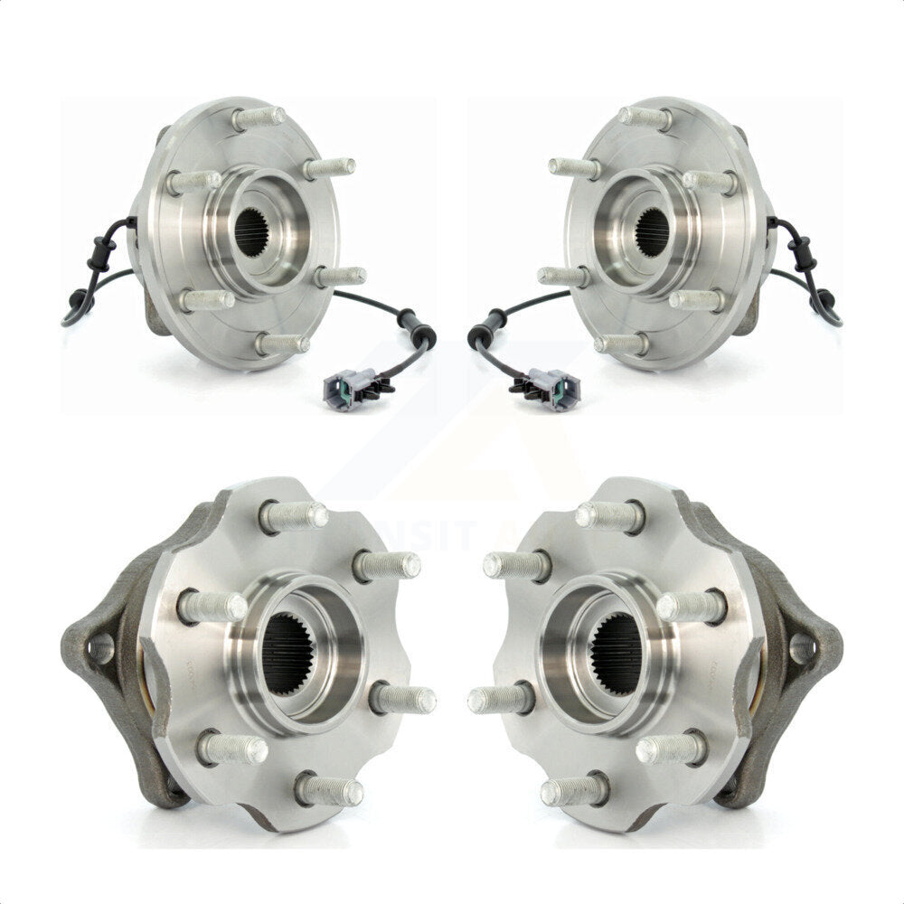 Front Rear Wheel Bearing & Hub Assembly Kit For 2005-2007 Nissan Armada With Internal ABS K70-101295