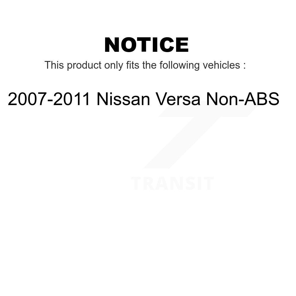 Front Rear Wheel Bearing & Hub Assembly Kit For 2007-2011 Nissan Versa Non-ABS K70-101275
